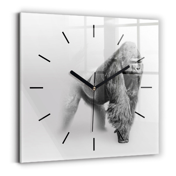 Square glass wall clock Animal Art Collection