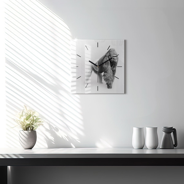 Square glass wall clock Animal Art Collection