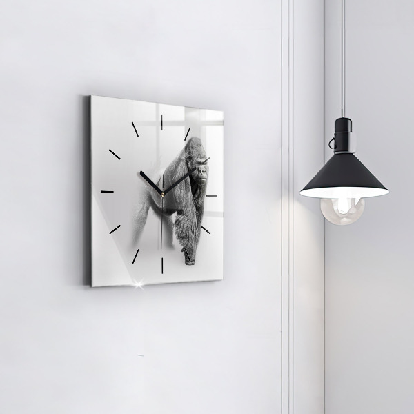 Square glass wall clock Animal Art Collection
