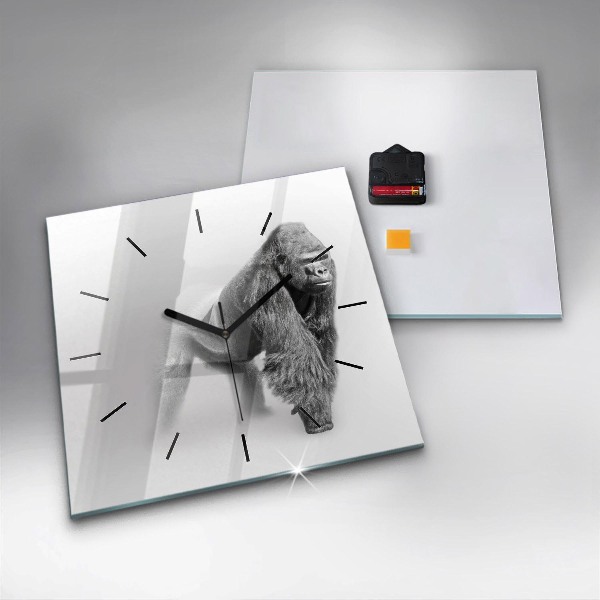 Square glass wall clock Animal Art Collection