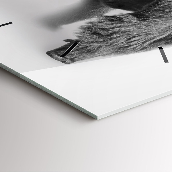 Square glass wall clock Animal Art Collection