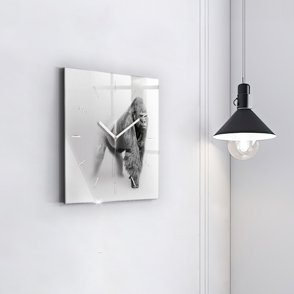 Square glass wall clock Animal Art Collection