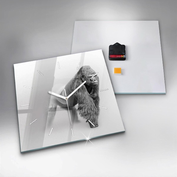Square glass wall clock Animal Art Collection