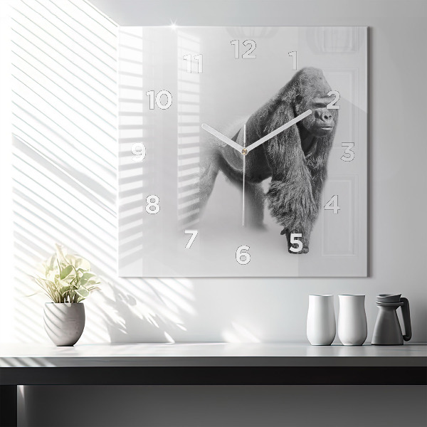 Square glass wall clock Animal Art Collection