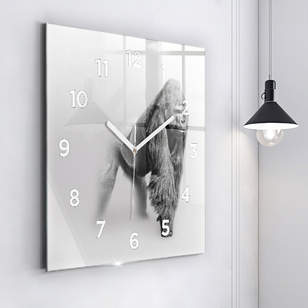 Square glass wall clock Animal Art Collection
