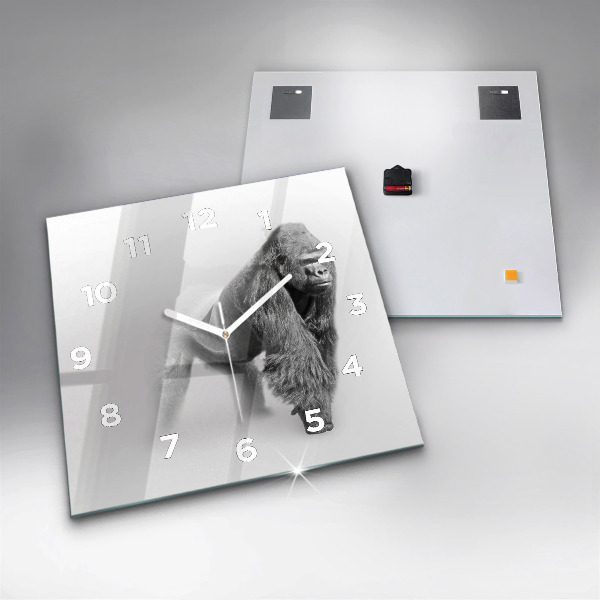 Square glass wall clock Animal Art Collection
