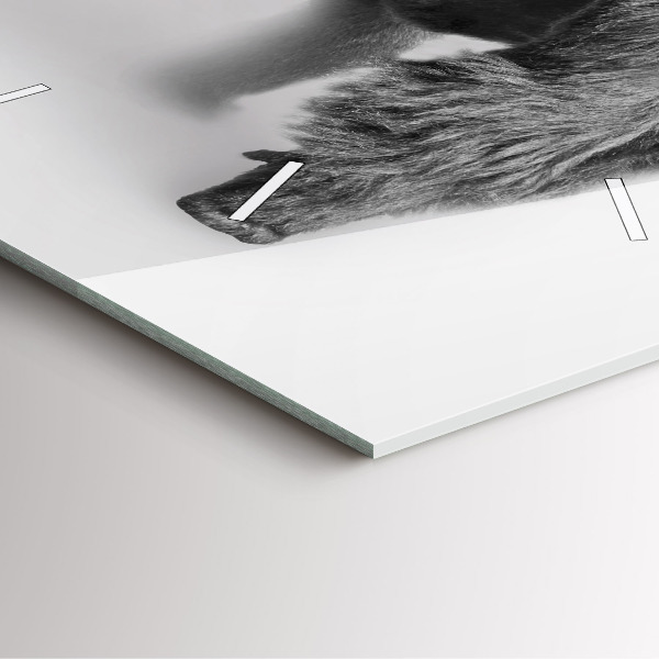 Square glass wall clock Animal Art Collection