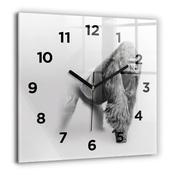 Square glass wall clock Animal Art Collection