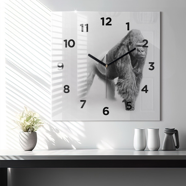 Square glass wall clock Animal Art Collection
