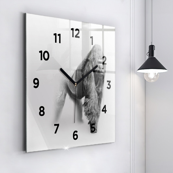 Square glass wall clock Animal Art Collection