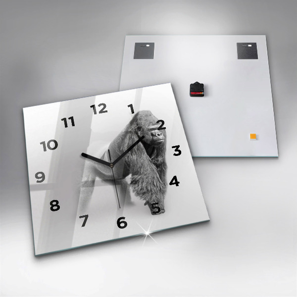 Square glass wall clock Animal Art Collection
