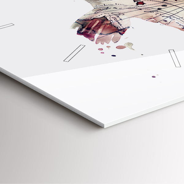 Square glass wall clock Abstract view