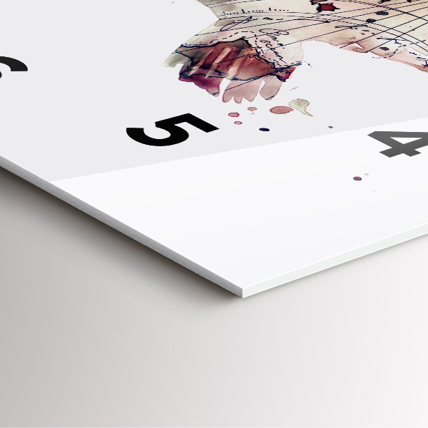 Square glass wall clock Abstract view