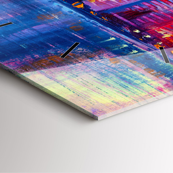 Square glass wall clock Skyscraper abstraction