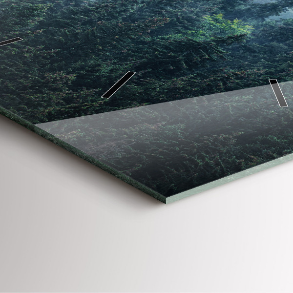 Square glass wall clock Misty Mountain Landscape