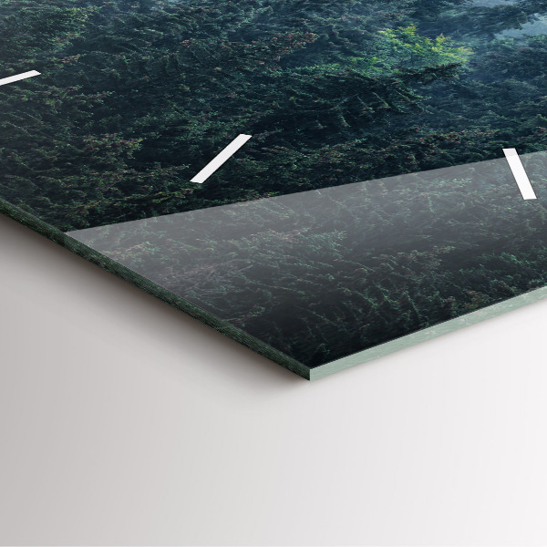 Square glass wall clock Misty Mountain Landscape