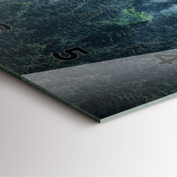 Square glass wall clock Misty Mountain Landscape