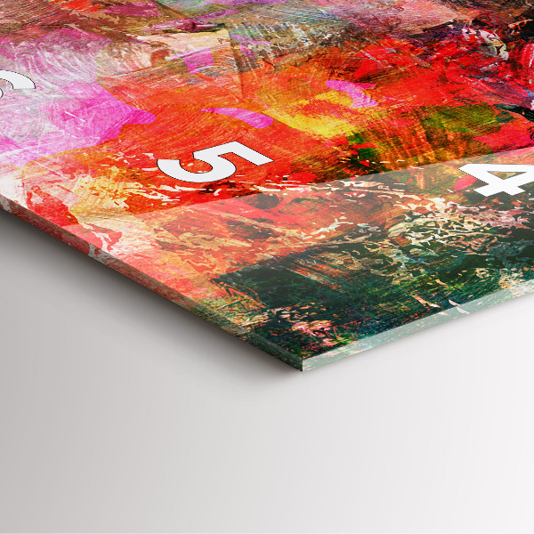 Square glass wall clock Abstract composition