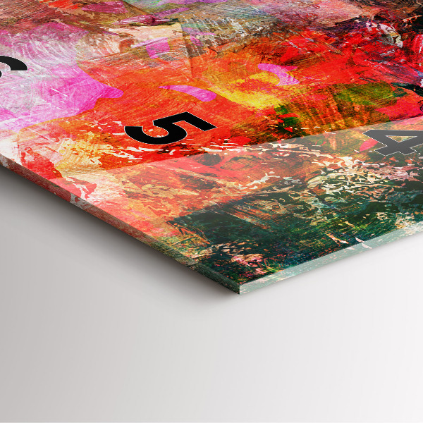 Square glass wall clock Abstract composition