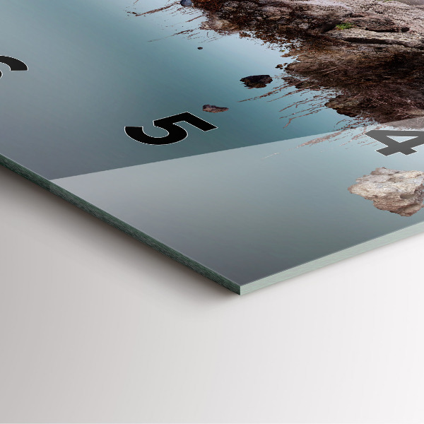 Square glass wall clock Flying Island and Waterfall