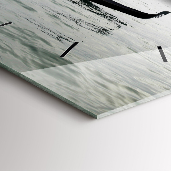 Square glass wall clock Gondola in Venice