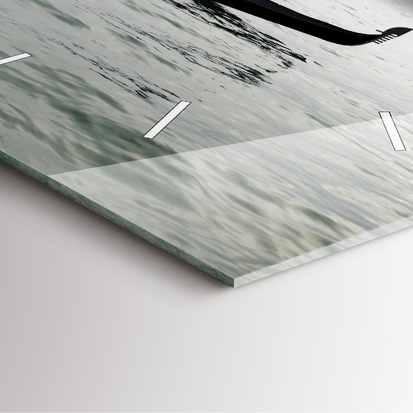 Square glass wall clock Gondola in Venice