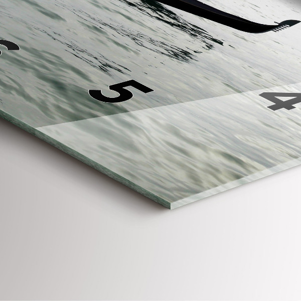 Square glass wall clock Gondola in Venice