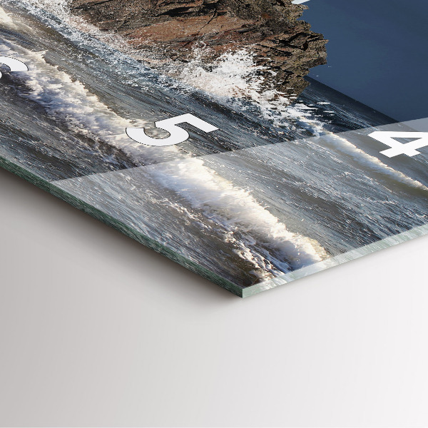 Square glass wall clock Lighthouse