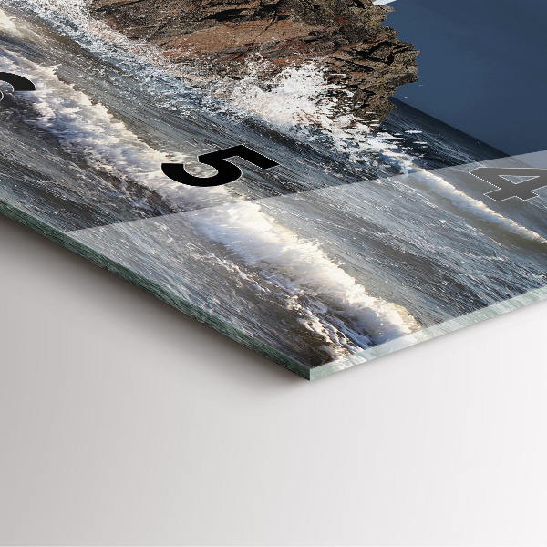 Square glass wall clock Lighthouse