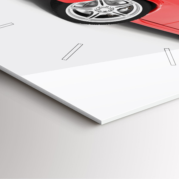 Square glass wall clock Sports car