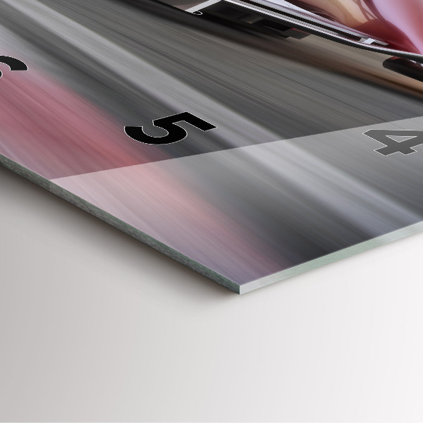 Square glass wall clock Sports racing car