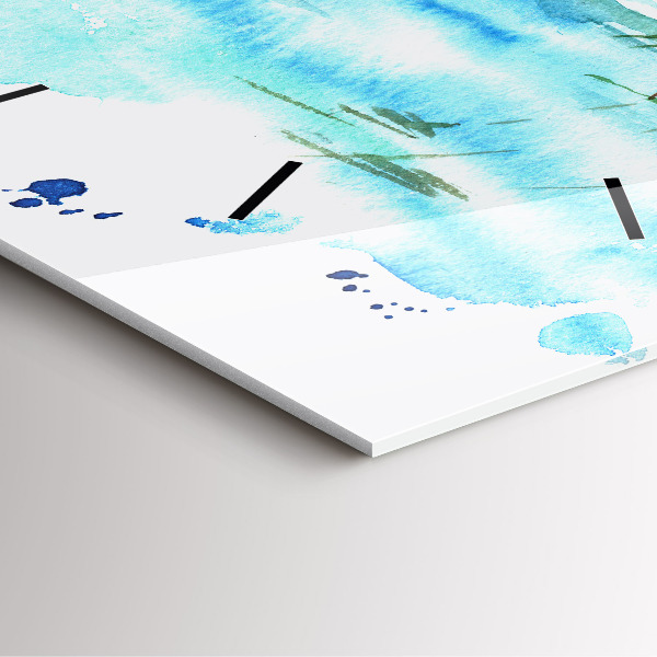 Square glass wall clock Picture of a deserted island