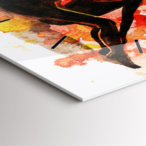 Square glass wall clock Love and a couple in love