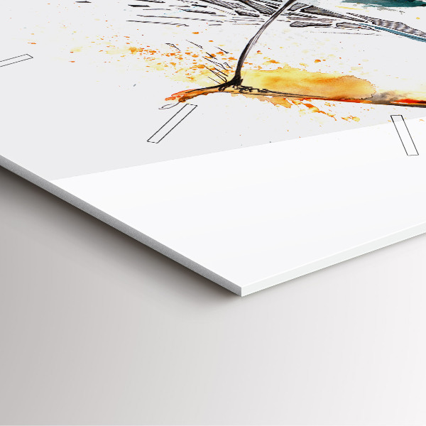 Square glass wall clock A warrior on the hunt