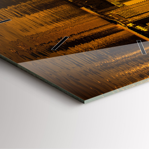 Square glass wall clock Zhujiang River China