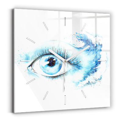 Square glass wall clock Sea Eye