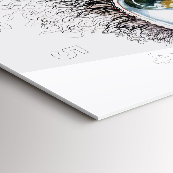 Square glass wall clock Drawing of a human eye