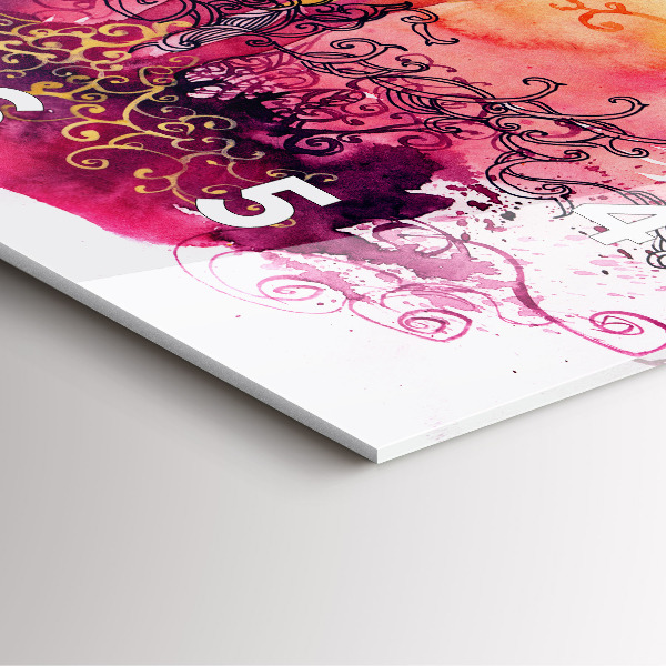 Square glass wall clock Watercolor couple in love