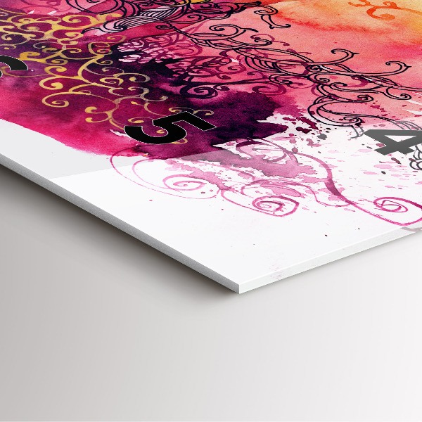 Square glass wall clock Watercolor couple in love