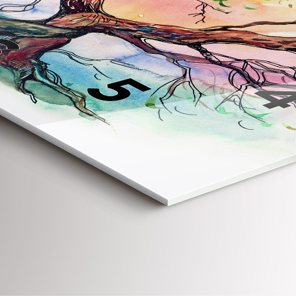 Square glass wall clock Tree the heart of nature