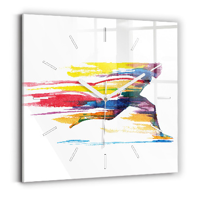 Square glass wall clock Runner illustration