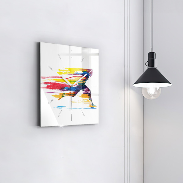 Square glass wall clock Runner illustration