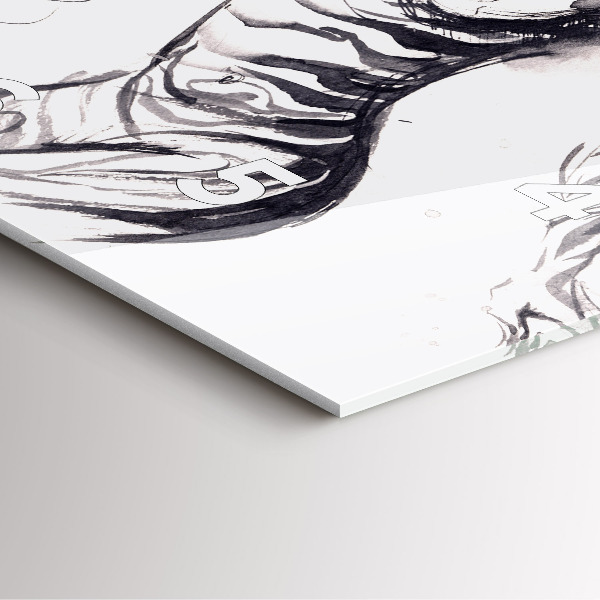 Square glass wall clock Woman and zebras