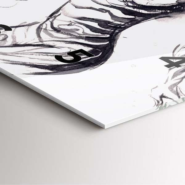 Square glass wall clock Woman and zebras