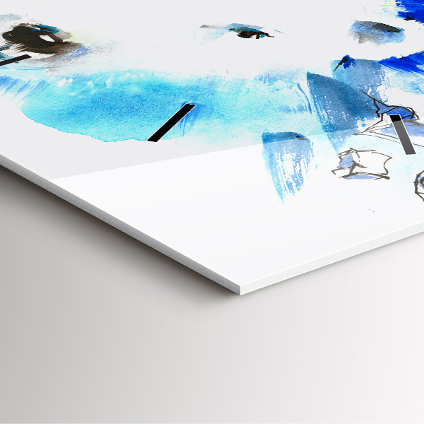 Square glass wall clock Bear on the ice background