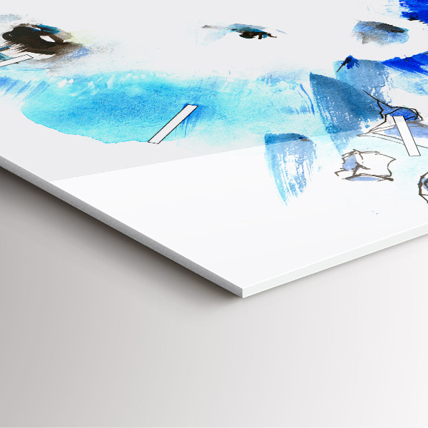 Square glass wall clock Bear on the ice background