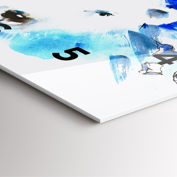 Square glass wall clock Bear on the ice background