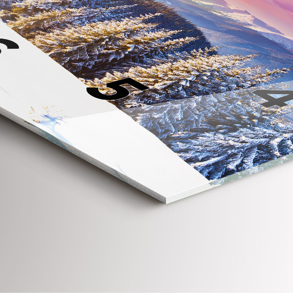 Square glass wall clock Winter Mountain Landscape