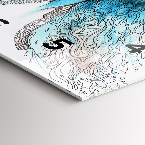 Square glass wall clock Butterfly face