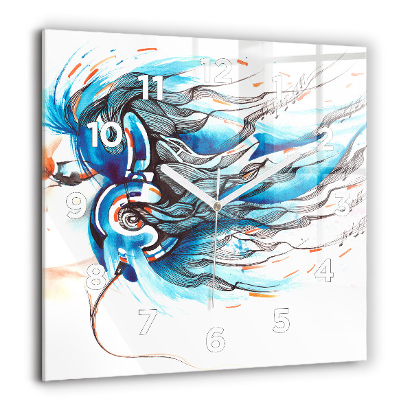 Square glass wall clock Illustration of a handset